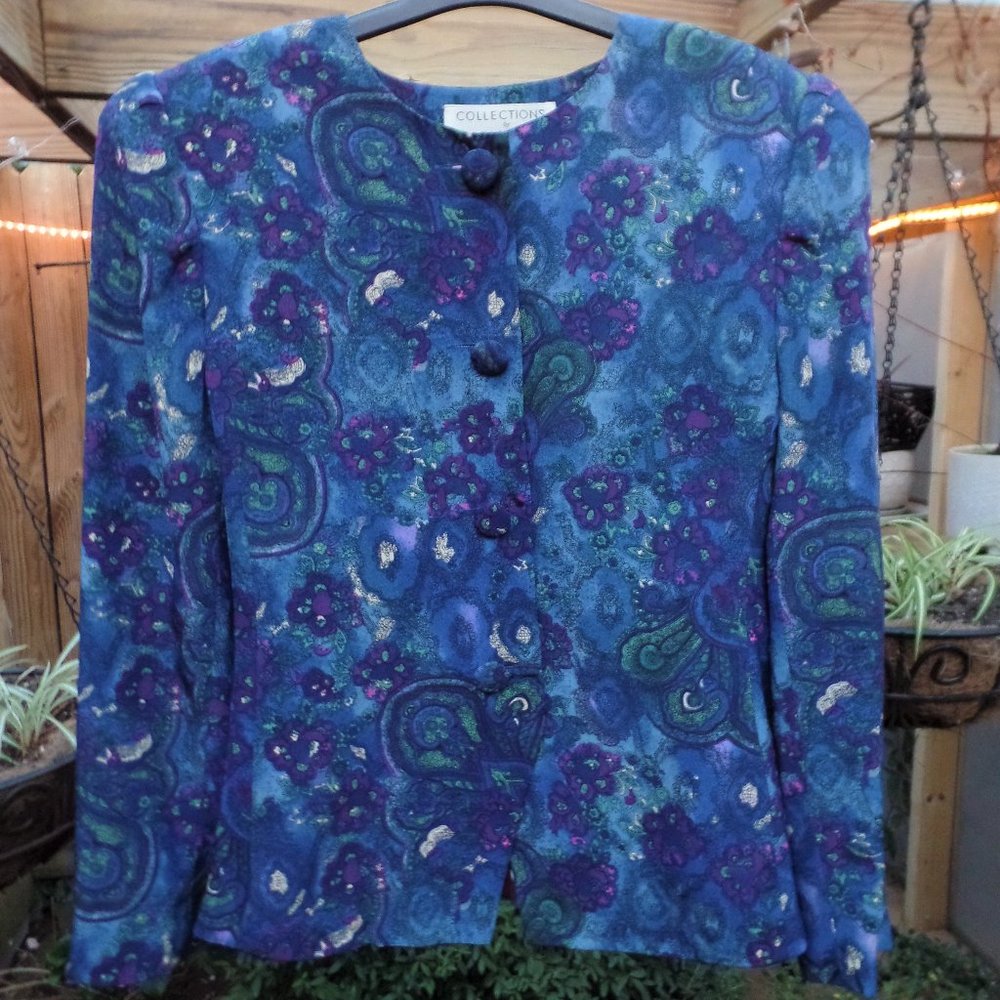 Collections by Michelle Stuart 100% silk dressy blouse/jacket – fully lined